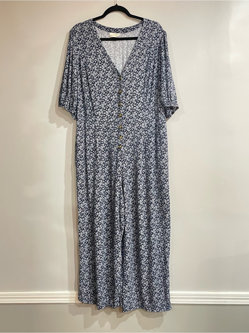 Universal Thread XXL Floral Puff Sleeve Wide Leg Casual Romper Jumpsuit Cottage